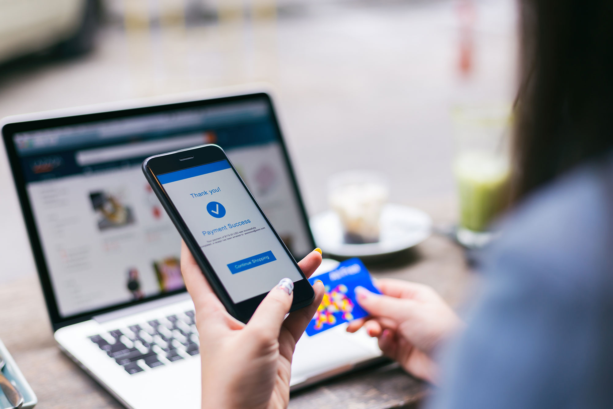 Customer completing a successful online payment